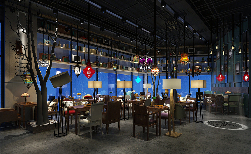 郑州400平龙之湖咖啡馆设计效果图