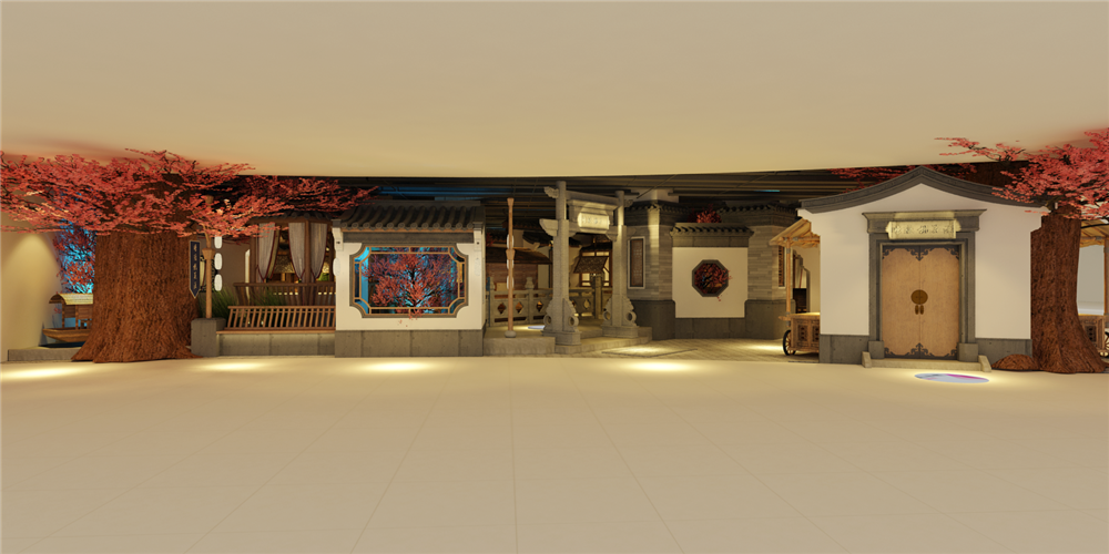 桃花源500平方中式主题餐厅设计
