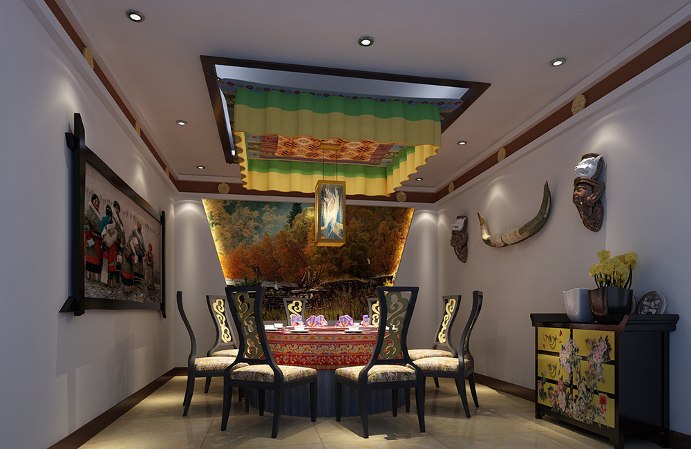 孟达天池3000平方藏式酒店设计效果图