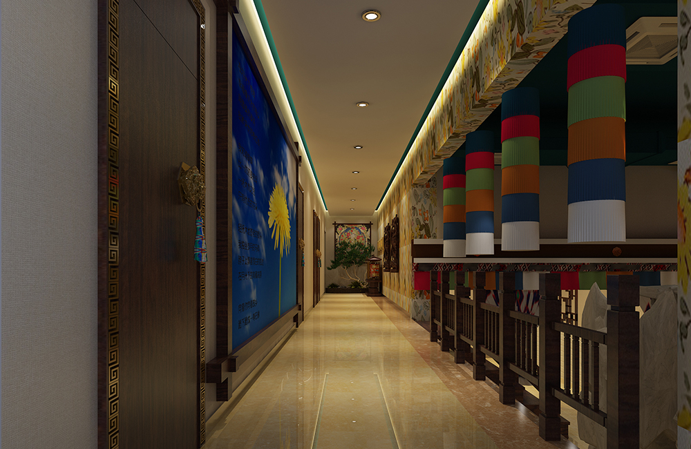 孟达天池3000平方藏式酒店设计效果图